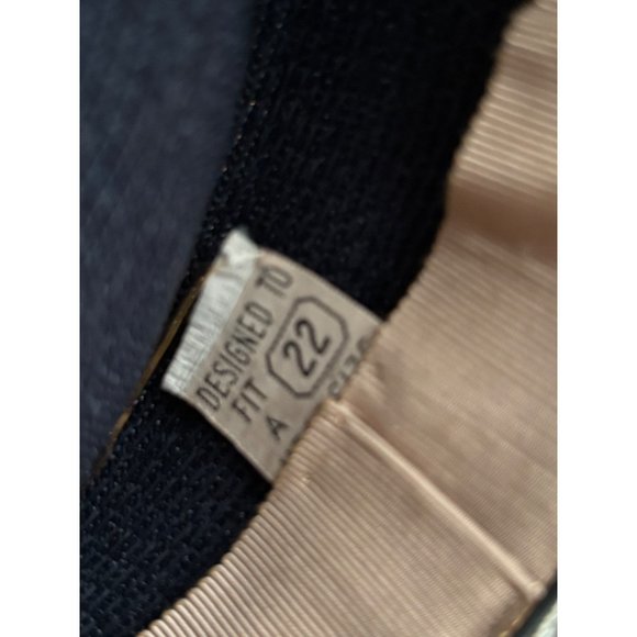 Vintage Knox Womens Navy and Gray Hat 3 hat pins 1950\'s size 22 main image 4